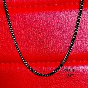 5mm black stainless steel curb chain, 27”